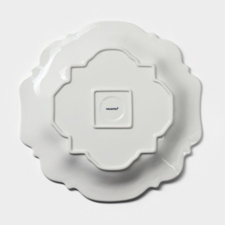 Porcelain dish Magistro "suite", d = 30.5 cm, white color-4