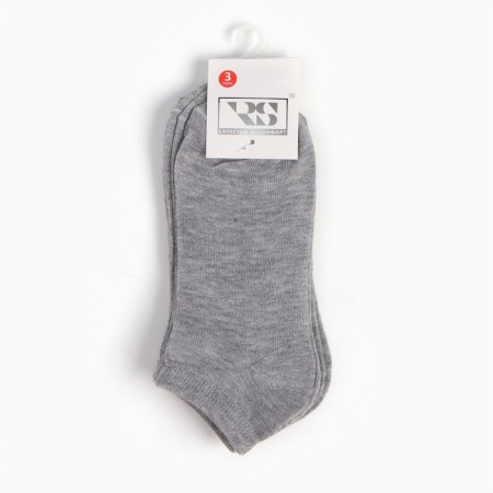 Set of female socks (3 pairs) shortened, gray color, size 36-39-4