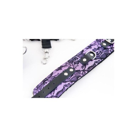 Lace bondage set, purple-3
