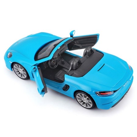 BBURAGO Porsche 718 BOXSTER, DIE-CAST, 1:24, Blue color, opening doors-6