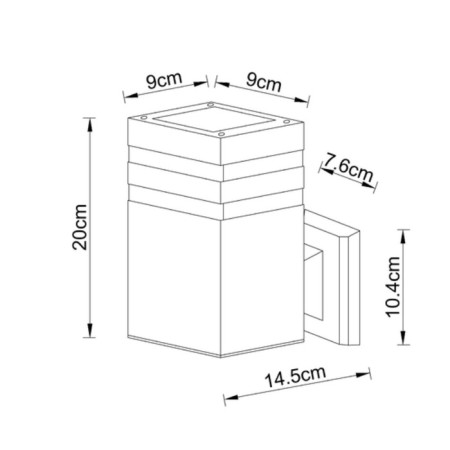 Street wall lamp Arte Lamp Heather A4413L-1BK, E27, 20 W, 9x14x20 cm, black-2