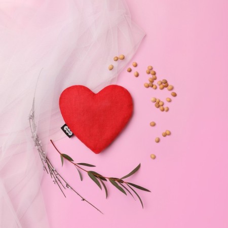 Developing toy - heating pad "heart", with cherry bones, 26 cm-12
