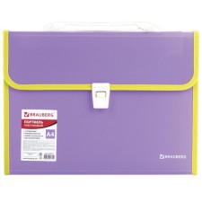 A4 Portfire folder 13 POSTDD BRAUBERG JOY (330x245x35 mm), with edging, label index, purple