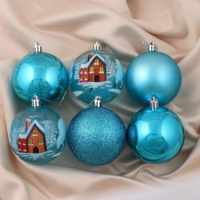 Set of balls plastic D-8 cm, 6 pcs 