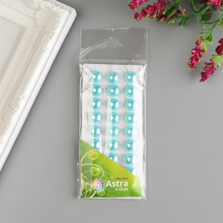 Decorative stickers "Pearls" 1 cm, 27 pcs, turquoise-2