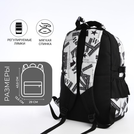 School backpack on lightning, 5 pockets, black/gray color-1