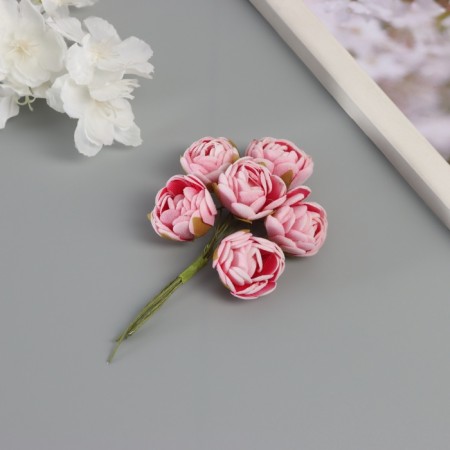 Decor for creativity "peonies" white-pink (1 set = 1 bouquet) in the bouquet 6 pcs 2.5x10.5 cm-1