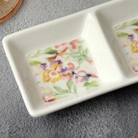 Ceramic “Flowers” ​​mileage, 13.8 x 7 cm, white color-2