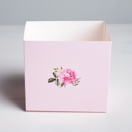 Box for flowers with the topper "You with love", 11 x 12 x 10 cm-2