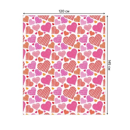 The tablecloth on the table “Many hearts”, rectangular, Saten, size 120x145 cm-1
