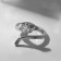 Ring "Snake" wriggling, white color in silver, dimensionless