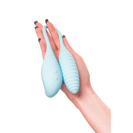 Vacuum-wave stimulator and pulsa egg Jos Roow, 36 cm, silicone, blue color-10