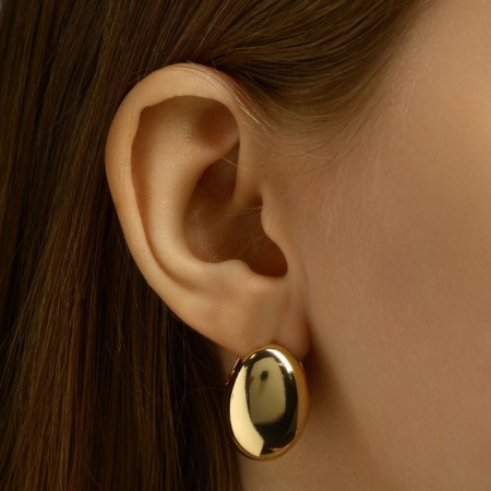 Earrings Metal "Chord" dragee, color gold-4