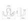 Hook furniture tundra TKD026, two -rod, gold