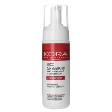 Mousse Kora for washing sensitive and dry skin with panthenol, 160 ml