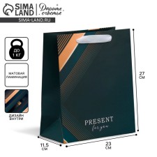 Gift laminated double -sided, packaging, Present for You, Ml 23 x 27 x 11.5 cm