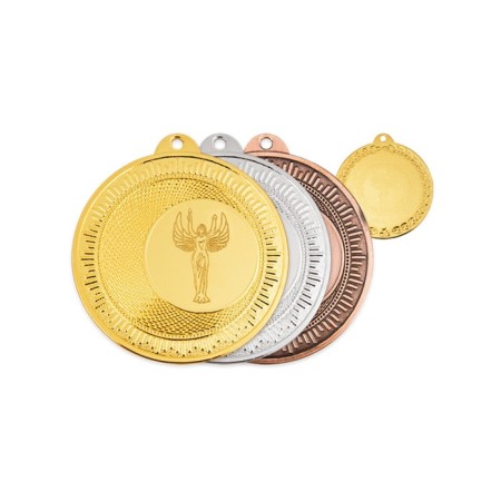 Medal d = 50 mm, under the tab 25 mm, thickness 1.5 mm, bronze color