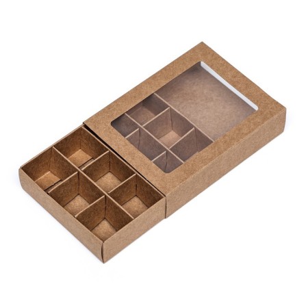 Box for sweets 12 pieces, 11.5 x 8.7 x 2.5 thin separators, craft-2