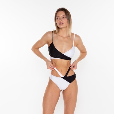 Separate swimsuit, white/black color, size 44