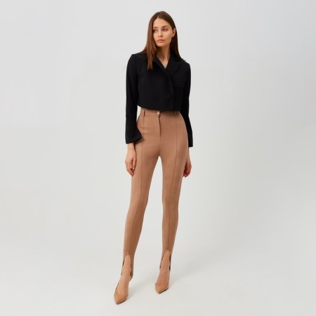 Women's pants Minaku: Casual Collection Beige color, size 48