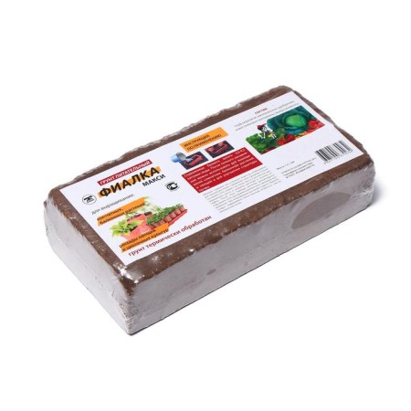 Peat soil "violet" for seedlings of plants, flowers, natural, in a bricket, 8 liters when swelling