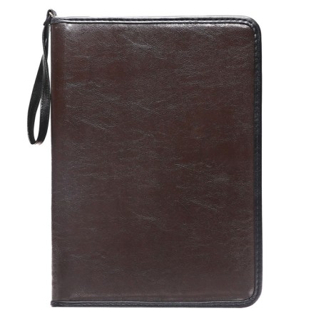 Business folder, artificial leather, 370 x 275 x 30 mm, with a metallic press, the handle “luxury” brown 6D041-7