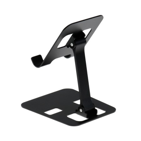 A phone stand, adjustable, folding, metal, rubber inserts, black-1