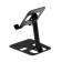 A phone stand, adjustable, folding, metal, rubber inserts, black