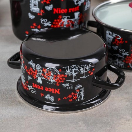 Set of pots "Rest-5", 3 subjects: 1.9 l, 2.5 l, 5 l, covers, induction-2