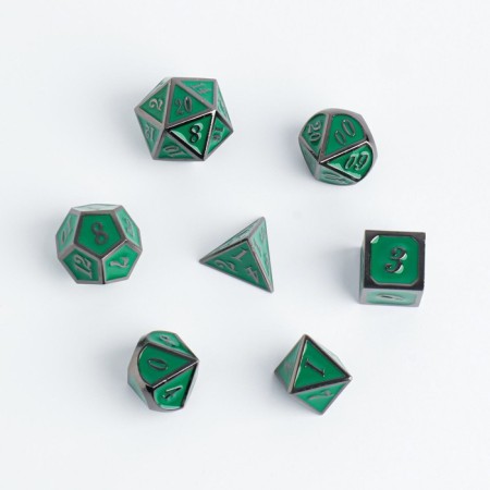 A set of cubes for D&D (Dungeons and Dragons, DND), series: D&D, "Emerald", 7 pcs-1