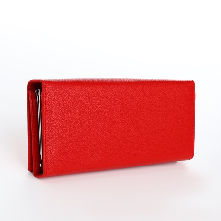 Women's wallet on magnets, red color-1
