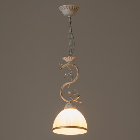 Lamp Bayerlux 59301/1 E27 40W white with a golden patina 15.5x15x32 cm-2