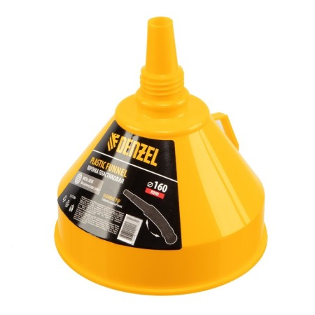 Plastic funnel Denzel, 160 mm with a metal sieve and a flexible tip-2