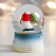 Souvenir Polystone Water Ball "Snowman with a Christmas tree and deer" 4.5x4.5x6.5 cm
