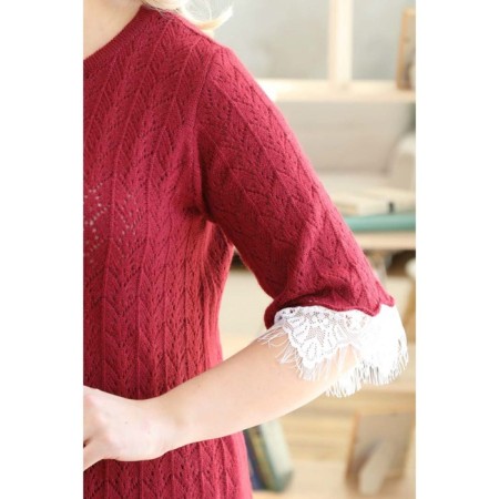 Female dress, size 52, burgundy color-1