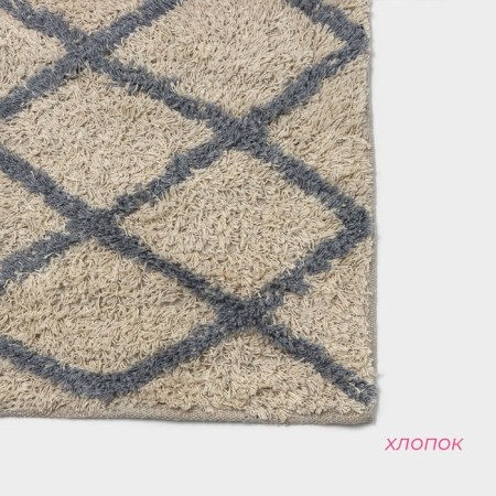 Набор ковриков для ванной и туалетай Доляна «AntiSlip», 2 шт, 50×80 см, 50×50 см-2