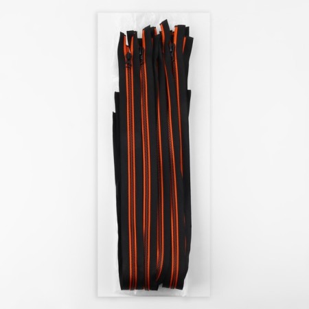Lightning "Tractor", No. 5, detachable, automatic lock, 60 cm, black/orange color-2