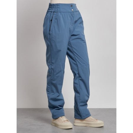 Warmed female trousers, size 44, blue color-2