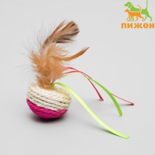 Sizal-Revalle toy with feathers and ribbons, 5.3 x 9.5 cm, mix of flowers