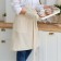 Apron Ethel ECO, Milk color, 60x64 +/- 6 cm, 70% HL, 30% linen, 190 g/m2