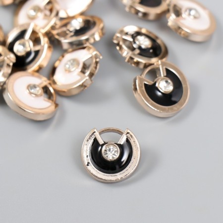 Buttons plastic for creativity on the leg "Circle, compass. Stone" set 15 pcs mix 1.5x1.5 cm 94135-1
