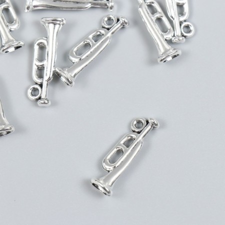 Decor for creativity Metal "Cornet" set 15 pcs silver 0.7x2.2 cm
