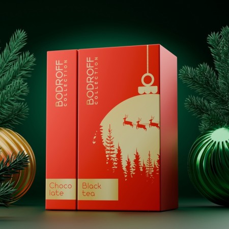 Happy New Year gift set, tea 100 g + chocolate 100 g,-1