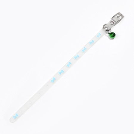 Collar "Bones", 28 x 1 cm, Osh 18-24 cm, transparent/blue-4