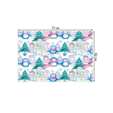 Bathroom mat "Family of Snowmen", anti -slip, size 52x77 cm-1