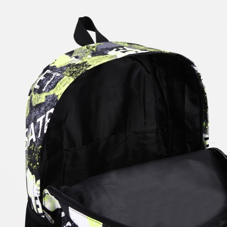 Youth backpack from textiles, 3 pockets, yellow/gray color-3