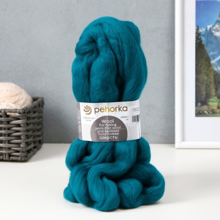 Fasting wool 100% half-toned wool 50g (1178-sv. Morskaya wave)