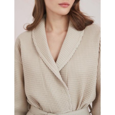 Unisex bathrobe Pamira, size l, beige color-6