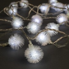Garland “thread” 5 m with nozzles “white hedgehogs”, ip20, transparent thread, 30 LED, white glow, 8 modes, 220 V