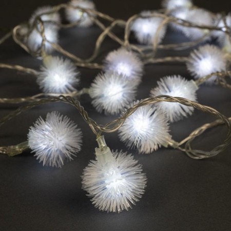 Garland “thread” 5 m with nozzles “white hedgehogs”, ip20, transparent thread, 30 LED, white glow, 8 modes, 220 V